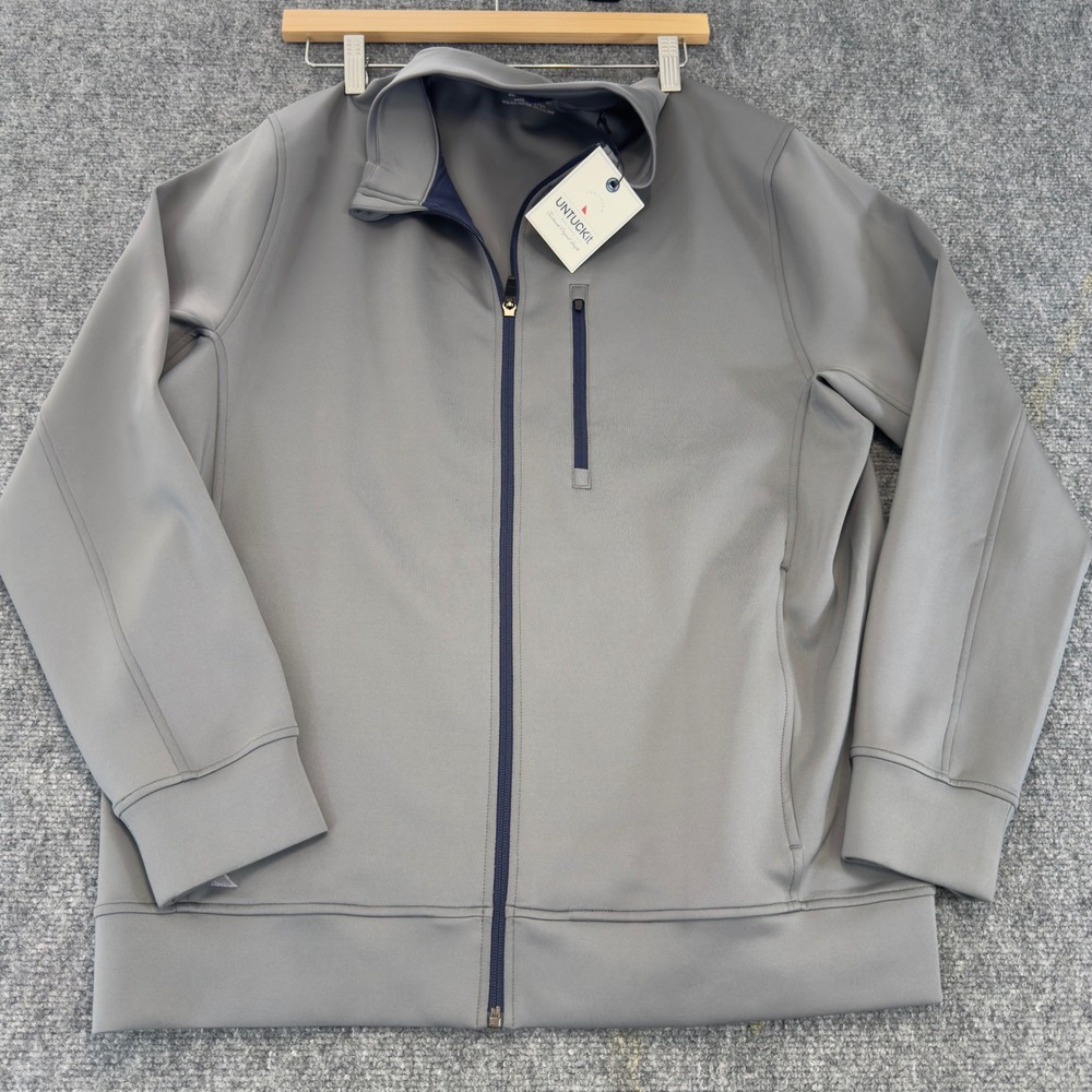 NWT UNTUCKit Benotto Full Zip Technical Jacket Grey Size Large
